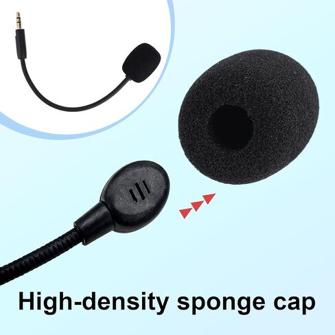 Mic Replacement for Razer Barracuda X Headsets, 3.5mm/0.14in Detachable Gaming Boom Headphone Microphone Parts Replacement with Foam Cover Compatible with Barracuda X Headsets, Noise Cancelling in Saudi Arabia