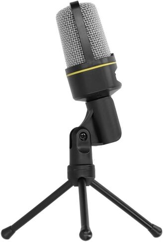 3.5mm Condenser Microphone with Volume Control Omnidirectional Recording Mic with Desktop Tripod for Podcasting & Gaming in Saudi Arabia