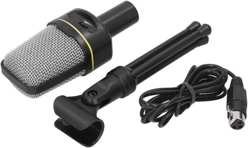 3.5mm Condenser Microphone with Volume Control Omnidirectional Recording Mic with Desktop Tripod for Podcasting & Gaming in Saudi Arabia