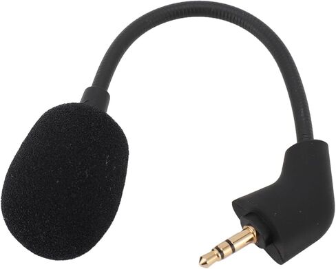 Replacement Microphone, 3.5mm Gold Plated Bent Plug, Omnidirectional Mic, Noise Cancelling Foam Cover with Flexible Adjustable Arm, for Cloud Gaming, Streaming, Video Conferencing, in Saudi Arabia
