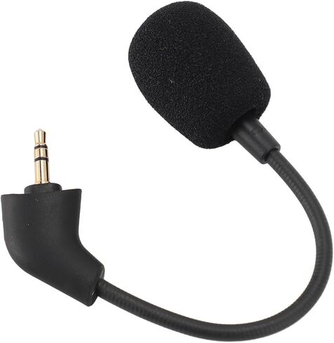 Replacement Microphone, 3.5mm Gold Plated Bent Plug, Omnidirectional Mic, Noise Cancelling Foam Cover with Flexible Adjustable Arm, for Cloud Gaming, Streaming, Video Conferencing, in Saudi Arabia