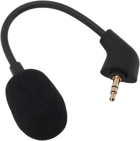 Replacement Microphone, 3.5mm Gold Plated Bent Plug, Omnidirectional Mic, Noise Cancelling Foam Cover with Flexible Adjustable Arm, for Cloud Gaming, Streaming, Video Conferencing, in Saudi Arabia