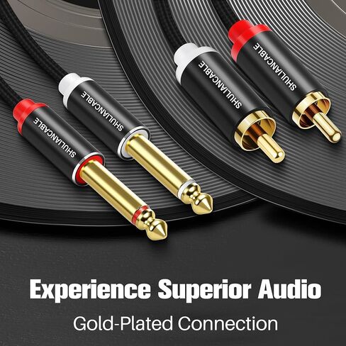 SHULIANCABLE 1/4 to RCA Cable, 2X6.35mm TS to Dual RCA Stereo Audio Interconnect Cord for AV Receivers, Speakers, Home Audio Systems, Amplifiers (3.3Ft/1Meter) in Saudi Arabia