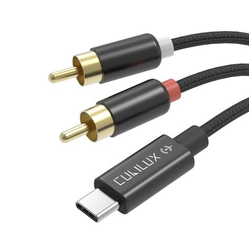 كابل التقاط الصوت Cubilux RCA إلى USB C، مدخل RCA إلى خط C من النوع C عالي الدقة 96 كيلو هرتز/24 بت سلك تسجيل تناظري إلى رقمي لأشرطة الكاسيت والخلاطات ومشغلات الأقراص المضغوطة، 5 أقدام (ليس للتشغيل) in Saudi Arabia