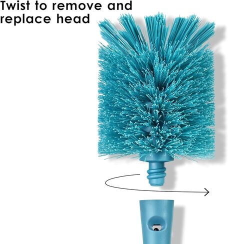 2-in-1 Bottle Cleaning Brush and Hidden Straw Brush, Long Handle Water Bottle Brush Cleaner with Replaceable Head for Sports Bottles, Baby Bottles, Mugs, Straws, Smokey Blue in Saudi Arabia