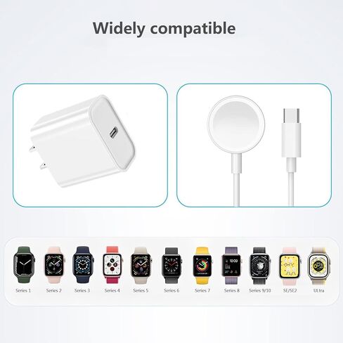 Fast Charger for Apple Watch Charger, USB C i-Watch Charger Plug with Long 6.6FT iWatch Portable Wireless Fast Charging Cable Cord Compatible with Series Ultra/SE/11/10/9/8/7/SE/6/5/4/3/2/1 2Pack in Saudi Arabia