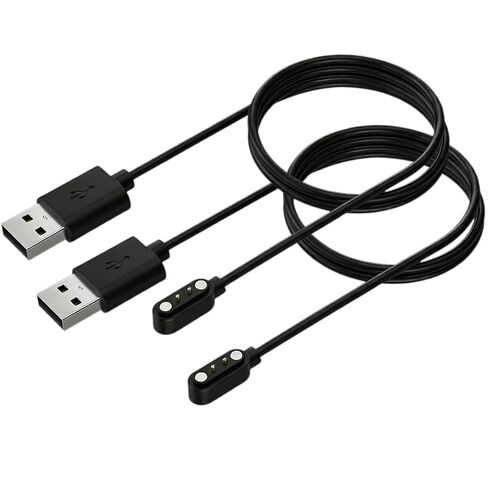 2-Pack 2-Pin 2.84mm Magnetic USB Charger Cable for Watches, Replacement Charging Cord Compatible with Select Letsfit, YAMAY, Willful, UMIDIGI, Fitpolo and Blackview Models, 2 ft in Saudi Arabia