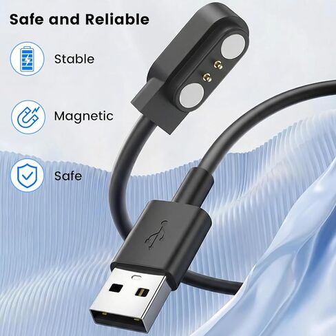 2-Pack 2-Pin 2.84mm Magnetic USB Charger Cable for Watches, Replacement Charging Cord Compatible with Select Letsfit, YAMAY, Willful, UMIDIGI, Fitpolo and Blackview Models, 2 ft in Saudi Arabia