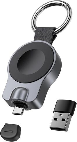 شاحن لاسلكي سريع 5 واط من SwanScout لساعة Apple 11/10/9/8/7/Ultra 3/2، شاحن USB C وUSB A قابل للدوران لساعة السفر المحمولة، SwanScout 510A in Kuwait