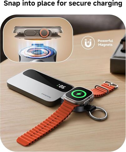 شاحن لاسلكي سريع 5 واط من SwanScout لساعة Apple 11/10/9/8/7/Ultra 3/2، شاحن USB C وUSB A قابل للدوران لساعة السفر المحمولة، SwanScout 510A in Kuwait