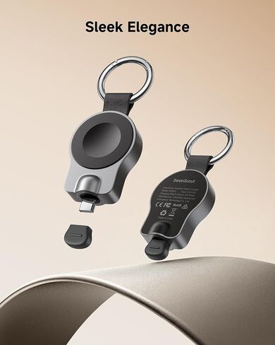 شاحن لاسلكي سريع 5 واط من SwanScout لساعة Apple 11/10/9/8/7/Ultra 3/2، شاحن USB C وUSB A قابل للدوران لساعة السفر المحمولة، SwanScout 510A in Kuwait