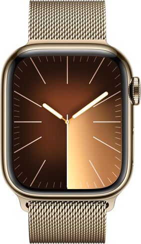 Apple Watch Series 9 (GPS + Cellular, 41mm) - Gold Stainless Steel Case with Gold Milanese Loop, One Size (Renewed) in Saudi Arabia