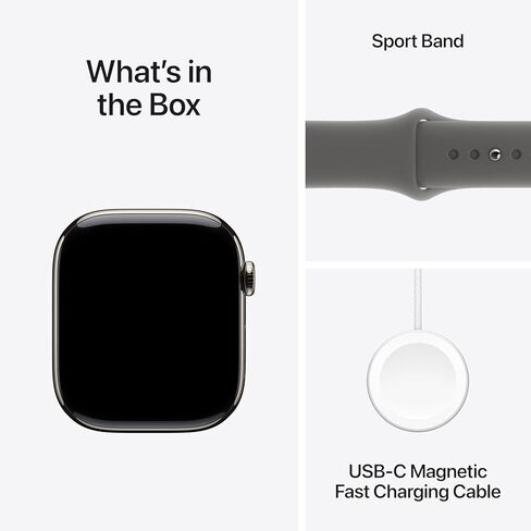 Apple Watch Series 10 [GPS + Cellular, 46mm] Natural Titanium Case with Stone Grey Sport Band - M/L (Renewed Premium) in Saudi Arabia
