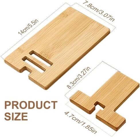 Natural Style Portable Bamboo Phone Stand - Detachable Desktop Organizer, Minimalist Country Style, Durable & Stylish Workspace Accessory for Home Office, School, Phone Stand for Desk in Saudi Arabia