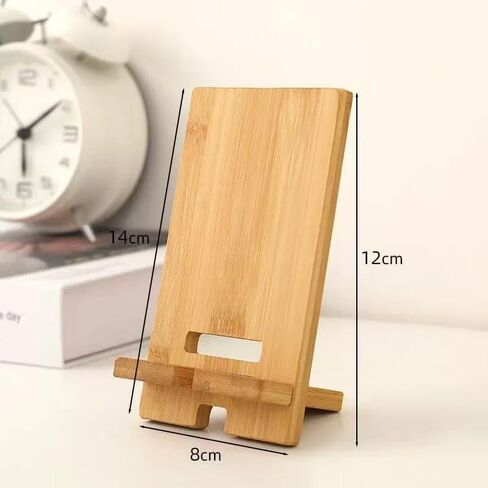 Natural Style Portable Bamboo Phone Stand - Detachable Desktop Organizer, Minimalist Country Style, Durable & Stylish Workspace Accessory for Home Office, School, Phone Stand for Desk in Saudi Arabia