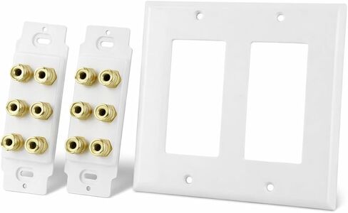 DIYTECH 6 Speaker Wall Plate, Home Theater Wall Plate, Gold Plated Binding Posts, for Home Theater Setup in Saudi Arabia