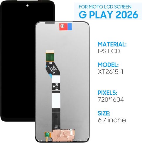 Screen Replacement for Motorola Moto G Play 5G 2026 Original XT2615-1 6.7" LCD Display Touch Digitizer Assembly with Tools in Saudi Arabia