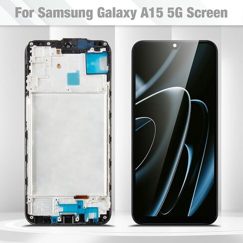 for Samsung Galaxy A15 5G Screen Replacement for Samsung A15 5G LCD Screen SM-A156W SM-A156U SM-A156P Display Digitizer Touch Assembly Repair Parts with Tools,Black with Frame in Kuwait
