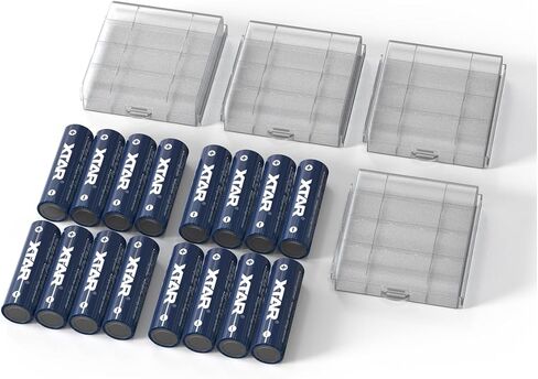 XTAR 16-Pack 1.5V AA Rechargeable Batteries for Professional Trail Camera Setup, 4300mWh High Capacity, -20°C Cold Weather Gear, 1.5V Constant Output for Game Camera Fleet in Saudi Arabia