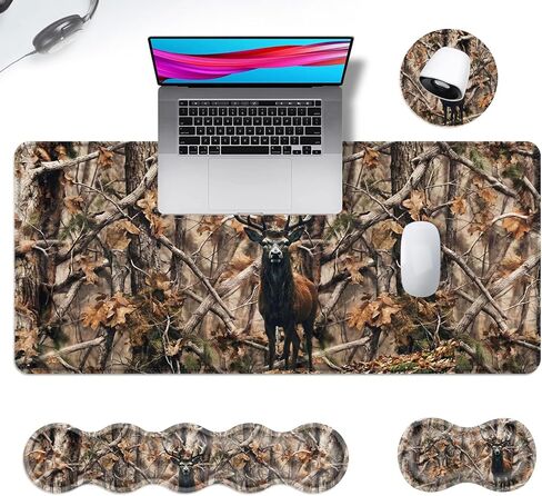 Ergonomic Mouse Pad Set with Wrist Support for Keyboard and Wrist Rest for Mouse, Memory Foam Comfort, Non-Slip Large Desk Mat for Home Office Pain Relief,Cow Daisy Butterfly in Saudi Arabia