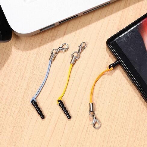 Mikikit Headphone Jack Protector Dust Plug Lobster Clasp Phone Strap Phone Charm Strap Earphone Jack Accessories Lariat Lanyard Dust Plug Charm Charms 15 Pcs in Saudi Arabia