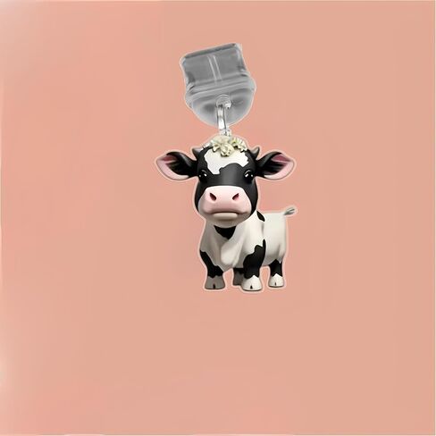 Cow with Flower Crown Dust Plug Acrylic Charms for electronic products,Type-C Charging Port Dust Plugs Pendant Compatible with E-Reader Phone Tablet, Gift for Christmas, Birthday, Anniversary Day in Saudi Arabia