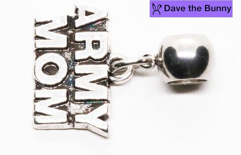 Dave The Bunny Army Mom Charm - Love Mom Jewelry for Mother's Day Gifts, Best Mom Ever Gifts, Elegant Army Mom Gift, Celebrate Military Mothers with Heartfelt Appreciation and Timeless Style in Saudi Arabia