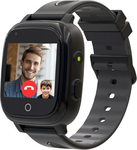 ساعة ذكية للأطفال 4G للأولاد مع جهاز تعقب GPS للهاتف/مكالمة فيديو ومنبه SOS وكاميرا عداد الخطى وساعة توقيت وساعة توقيت ومصباح يدوي وساعة GPS للأطفال من سن 5 إلى 12 عامًا in Kuwait