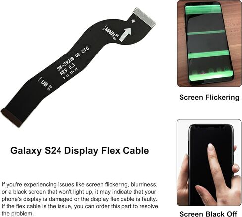 for Galaxy S24 LCD Display Flex Cable Ribbon Replacement Repair Part, Compatible with S24 5G SM-S921U/B Series, with Toolkit, Instruction in Saudi Arabia