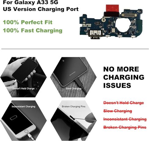 طقم استبدال منفذ الشحن متوافق مع الإصدار الأمريكي Galaxy A33 5G، موصل USB-C للوحة الإرساء فقط لسلسلة A33 5G SM-A336، مع مجموعة أدوات in Saudi Arabia