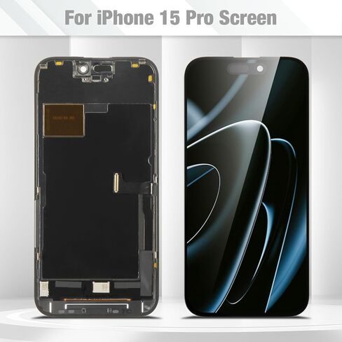 for iPhone 15 Pro Screen Replacement for iPhone 15 Pro LCD Display Digitizer Touch Screen Assembly with Repair Kits,Compatible with A2848, A3101, A3102, A3104 in Kuwait