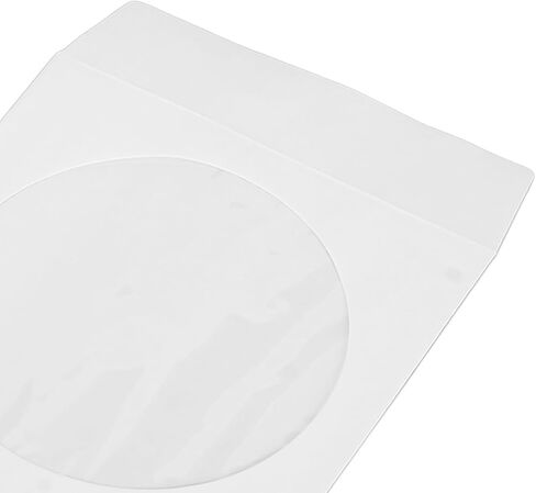 Cd Sleeves, 100Pcs DVD Disc Envelopes Clear Window Thick Paper Dust Protection Reusable Storage Sleeves for 12cm 4.7in Cd and DVD Discs in Saudi Arabia