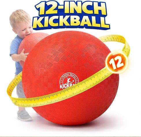 12 Inch Kickball Playground Balls Set(1,6,12)Pack, Durable PVC Dodgeballs for Kids & Adults, Outdoor & Indoor Games with Pump and Bag, Bouncy Balls for School, Gym, Birthday Gift for Boys and Girls in Kuwait