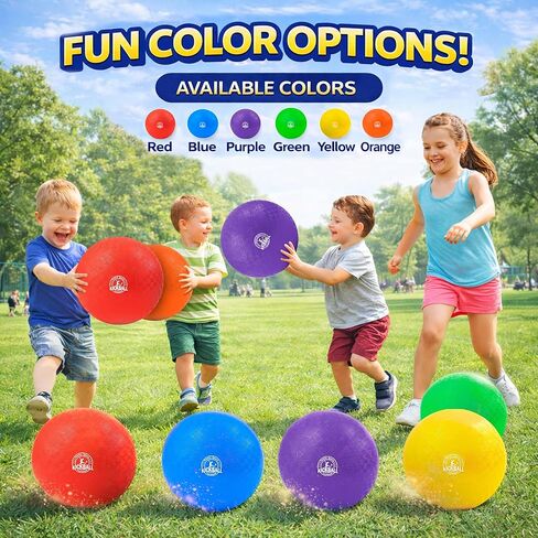 12 Inch Kickball Playground Balls Set(1,6,12)Pack, Durable PVC Dodgeballs for Kids & Adults, Outdoor & Indoor Games with Pump and Bag, Bouncy Balls for School, Gym, Birthday Gift for Boys and Girls in Kuwait