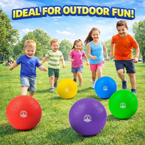12 Inch Kickball Playground Balls Set(1,6,12)Pack, Durable PVC Dodgeballs for Kids & Adults, Outdoor & Indoor Games with Pump and Bag, Bouncy Balls for School, Gym, Birthday Gift for Boys and Girls in Kuwait
