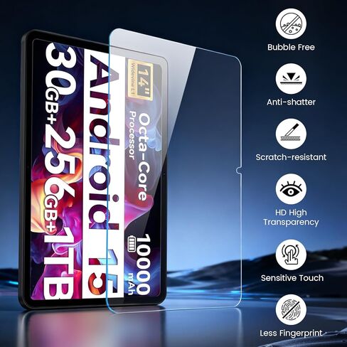 واقي شاشة مكون من قطعتين لجهاز URAO G140L/140L مقاس 14 بوصة يعمل بنظام Android 15، زجاج مقسى بصلابة 9H لجهاز URAO G140L 14.1 بوصة، مقاوم للخدش، واقي شاشة عالي الدقة in Kuwait
