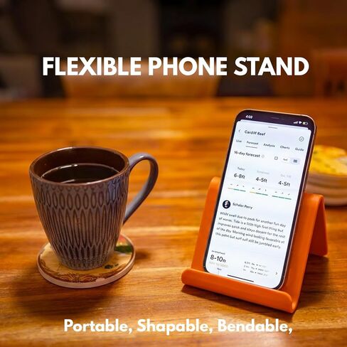 Phone Stand for Desk, Silicone Flexible Phone Holder for All Mobile Devices, Portable Cell Phone Stand for Travel, Home, Car, Airplane, Treadmill, iPad, Tablet, Orange in Saudi Arabia