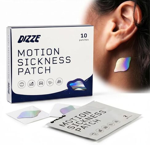 Dizze Motion Sickness Patches for Cruise & Travel – Non Drowsy Nausea Patch with Ginger – Sea Sickness Relief for Boats, Cars, Flights, Gaming – Motion Sickness Patches for Kids & Adults (10 Count) in Saudi Arabia