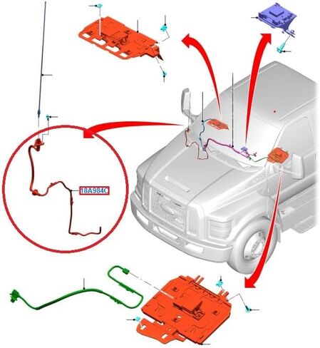 Ford 2011-2016 F-250 F-350 Super Duty OEM Antenna Base Cable and Bracket FC4Z-18A984-A in Saudi Arabia