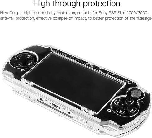 Upgraded Clear Snap-On Crystal Hard Case Cover Replacement Fits for PSP 3000 Series and for PSP slim 2000 Series in Saudi Arabia