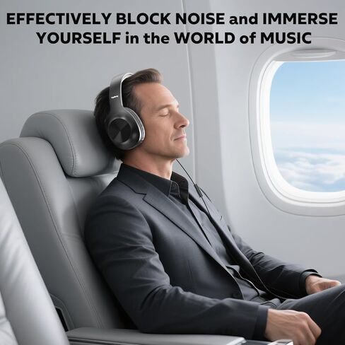 سماعات رأس سلكية USB C مطورة، سماعات فوق الأذن من النوع C مع ميكروفون، صوت ستيريو عالي الدقة، التحكم في مستوى الصوت، سماعات رأس USB من النوع C قابلة للطي للبالغين / المراهقين // الأجهزة اللوحية / الكمبيوتر / iPhone / السفر (أسود) in Kuwait