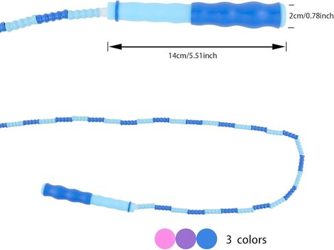 Beaded Bamboo-Segment Jump Rope - Durable PVC Skipping Rope with Anti-Slip Handle, Tangle-Free Design & Adjustable Length for Beginners in Kuwait