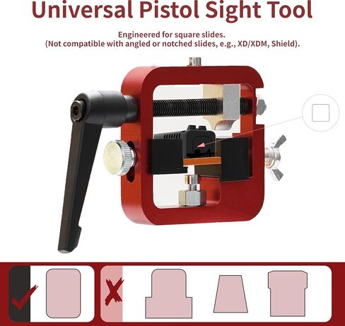 2026 Upgraded Pistol Sight Pusher Tool, Sight Pusher for Glock Square Slides, Heavy Duty Pistol Rear Sight Pusher, Adjustment Pusher for Glock Pistol Sight in Saudi Arabia
