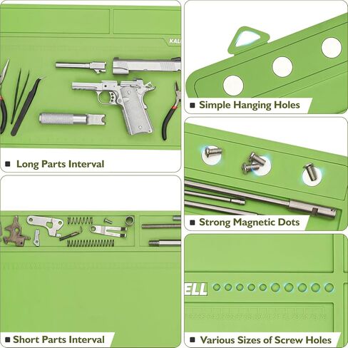 Rifle and Pistol Cleaning Mat 40"x16", Premium Large Magnetic Gun Mat with Organizer Parts Tray, Anti-Slip Rubberized Workbench Pad for Gun Maintenance in Saudi Arabia