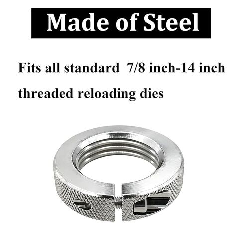 Die Lock Rings Fits on Standard 7/8-14 Inch Threaded Dies & Accessories, Split Ring Design Die Lock Nuts Applies Constant Pressure & Wrench Flats for Easy On/Off, Package of 6 in Saudi Arabia
