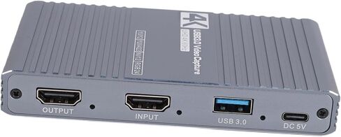 بطاقة التقاط HDMI 4K USB 3.0، بطاقة التقاط فيديو 1080P 60FPS مع حلقة منافذ 3.5 مم، تسجيل زمن انتقال منخفض للمؤتمرات المباشرة in Kuwait