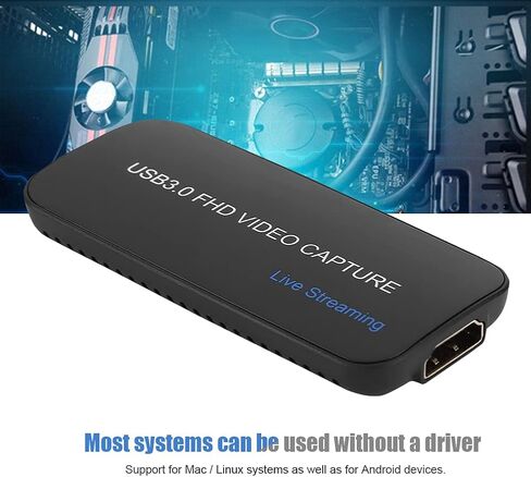 USB HDMI HD Video Capture Card, USB 3.0 Capture Card for 1080p/60Hz and 4K 30Hz, Plug - and - Play Video Acquisition Card with HDMI Input for Linux Android in Saudi Arabia