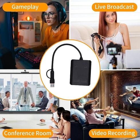 GOWENIC Video Capture Card, Dual Function Design, Store or Share Permanently, Real Time HD Multimedia Preview, for VCR DVD in Saudi Arabia