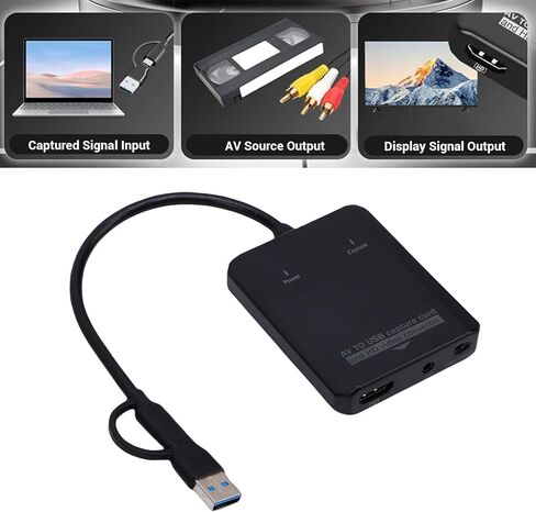 GOWENIC Video Capture Card, Dual Function Design, Store or Share Permanently, Real Time HD Multimedia Preview, for VCR DVD in Saudi Arabia