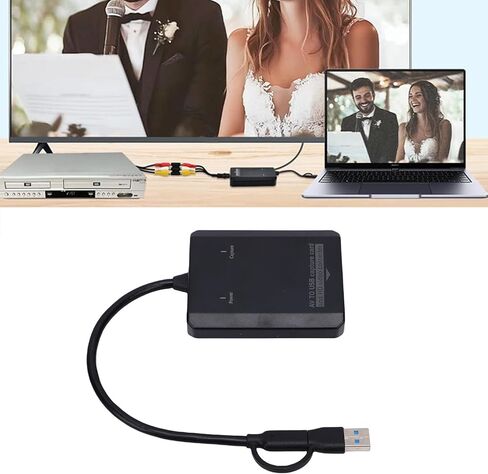 GOWENIC Video Capture Card, Dual Function Design, Store or Share Permanently, Real Time HD Multimedia Preview, for VCR DVD in Saudi Arabia